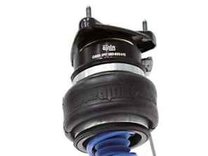 AirLift lift for front axle upgrade kit by CARGRAPHIC raising the body by 55mm